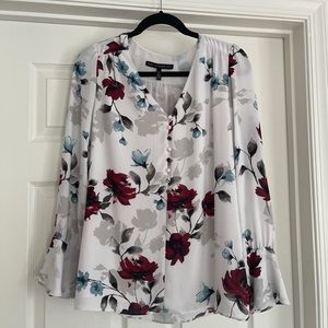 White House Black Market Floral Blouse